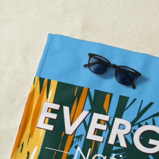 エバーグレーズナショナルパークフロリダヴィンテージ ビーチタオル (インサイチュ)