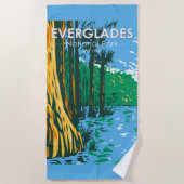 エバーグレーズナショナルパークフロリダヴィンテージ ビーチタオル (正面)