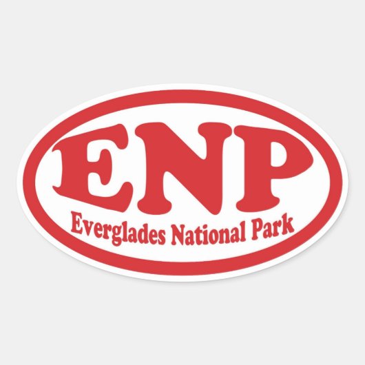 エバーグレーズ国立公園レッドオーバルステッカー 楕円形シール (正面)