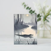 エバーグレーズ国立公園 | 水彩アリゲーター ポストカード (スタンド正面)