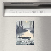 エバーグレーズ国立公園 | 水彩アリゲーター マグネット (インサイチュ (食洗機))