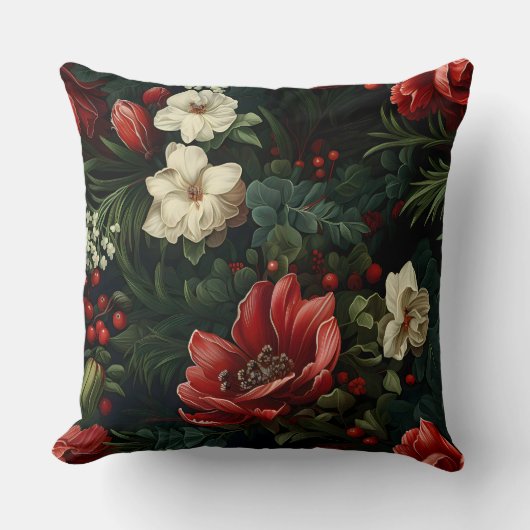 エバーグローノエル花模様植物学 クッション (正面)