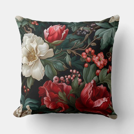 エバーグローノエル花模様植物学 クッション (正面)