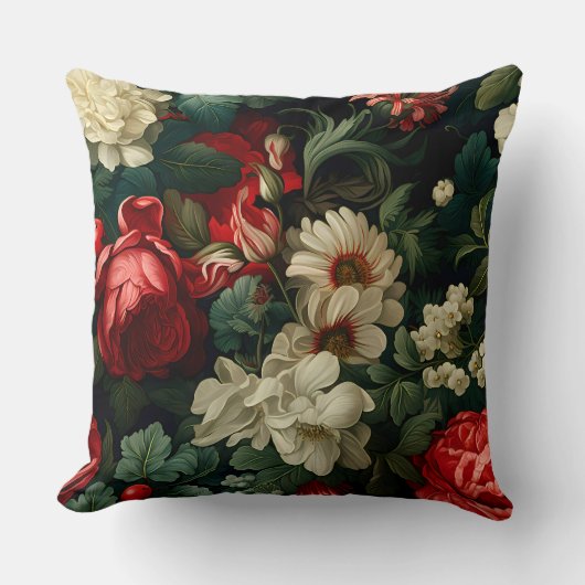 エバーグローノエル花模様植物学 クッション (正面)