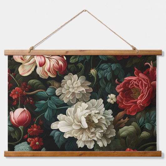 エバーグローノエル花模様植物学 吊り下げ型タペストリー (正面)