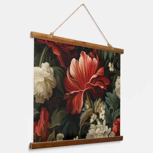 エバーグローノエル花模様植物学 吊り下げ型タペストリー (傾斜あり)