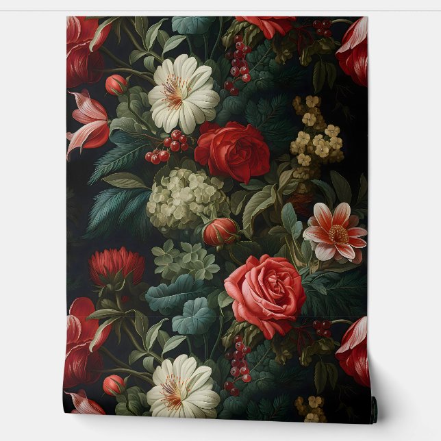 エバーグローノエル花模様植物学 壁紙 (ほどく)