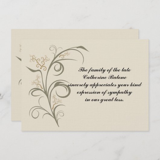 エバータンティング – 忌引ありがとうございます サンキューカード (正面/裏面)