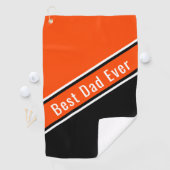 エバーパパオレンジブラック対角線ストライプ ゴルフタオル (インサイチュ)