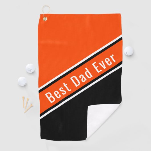 エバーパパオレンジブラック対角線ストライプ ゴルフタオル (インサイチュ)