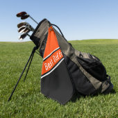 エバーパパオレンジブラック対角線ストライプ ゴルフタオル (グリーン)