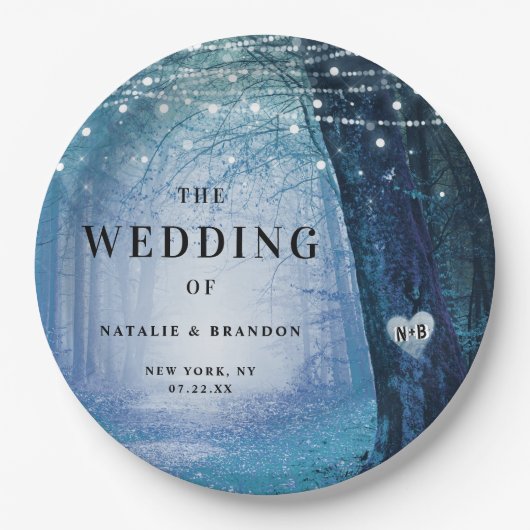 エバーモア | Enchanted Fairy Forest |ブルー結婚ズ ペーパープレート (正面)