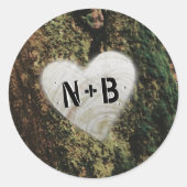 エバーモア | Enchanted Fairy Forest Monogram 結婚's ラウンドシール (正面)