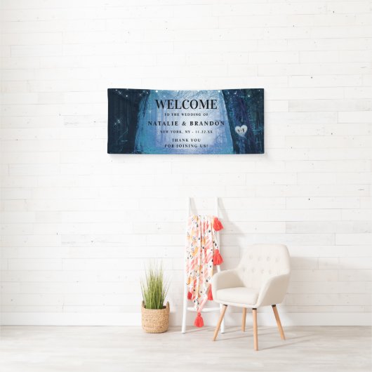 エバーモア | Enchanted Forest Blueの結婚歓迎 横断幕 (インサイチュ)