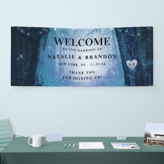 エバーモア | Enchanted Forest Blueの結婚歓迎 横断幕 (トレードショー)