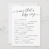 エバーリーの赤ちゃんの歌を当てるゲーム 招待状 (正面)