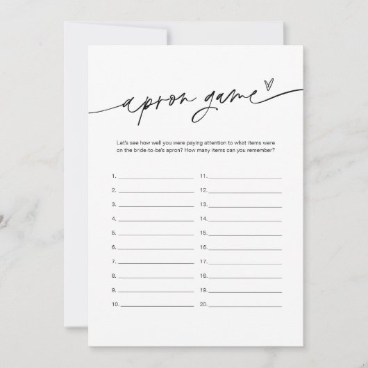 エバーリーエプロンブライダルシャワーゲーム 招待状 (正面)