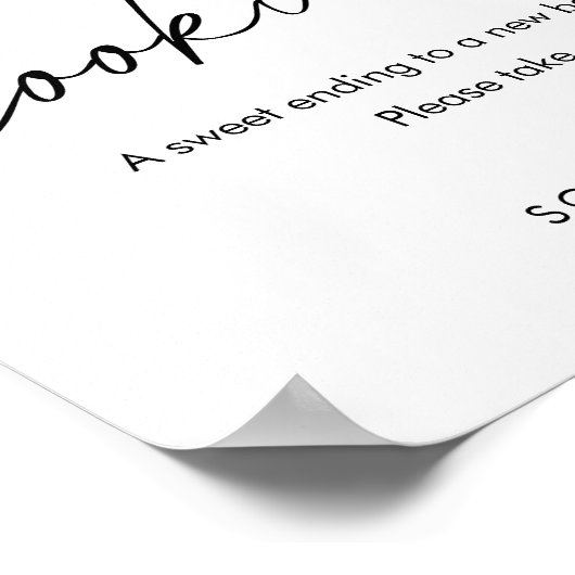 エバーリーミニマリストクッキーバー結婚式の引き出物標識 ポスター (角)