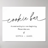 エバーリーミニマリストクッキーバー結婚式の引き出物標識 ポスター (正面)