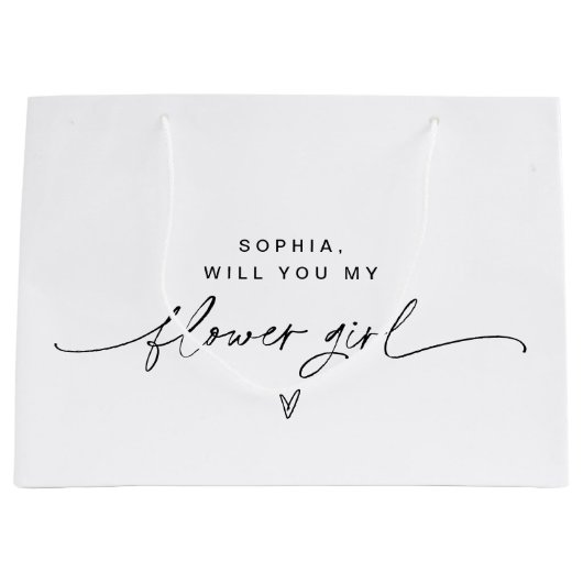 エバーリーミニマリストフラワーガール抱き枕 ラージペーパーバッグ (正面)