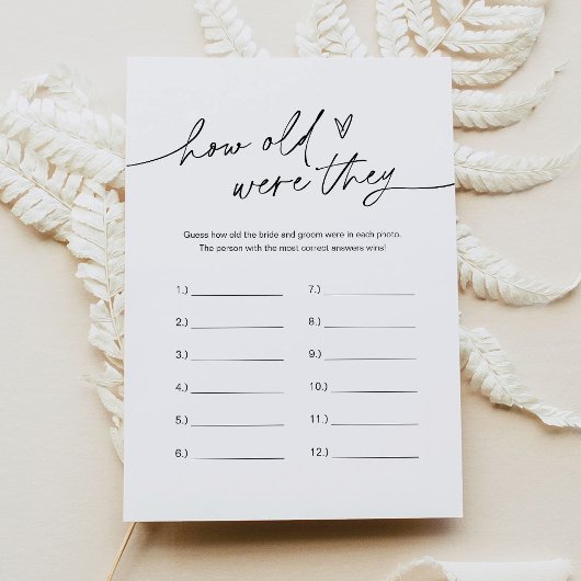 エバーリー彼らは何歳だったブライダルシャワーゲーム 招待状