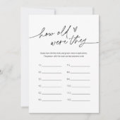 エバーリー彼らは何歳だったブライダルシャワーゲーム 招待状 (正面)