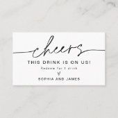 エバーリー結婚の飲み物は私たちのチケットカードに載っている 名刺 (正面)