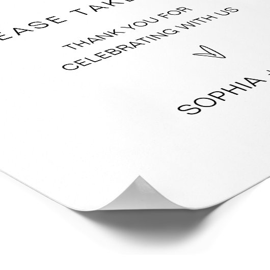 エバーリー結婚式の引き出物標識 ポスター (角)