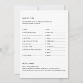 エバーリー ベビーシャワー リブス、穴埋めゲーム 招待状 (裏面)