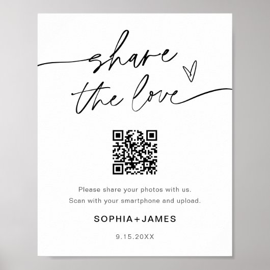 エバーリー 愛をシェアする ウェディング フォト QR コード ポスター (正面)