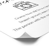 エバーリー 誕生日いくつだった？ ブライダルシャワーゲームサイン ポスター (角)