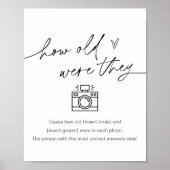 エバーリー 誕生日いくつだった？ ブライダルシャワーゲームサイン ポスター (正面)