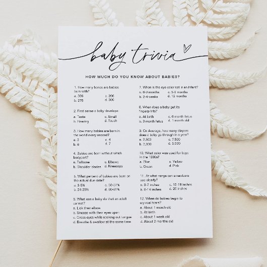 エバーリー 赤ちゃんクイズ ベビーシャワー ゲーム カード
