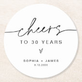 エバーリー 30年のお祝い ラウンドペーパーコースター (正面)