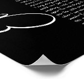 エバーロンブラックスクリプトソングリリックウォールアートプリント ポスター (角)