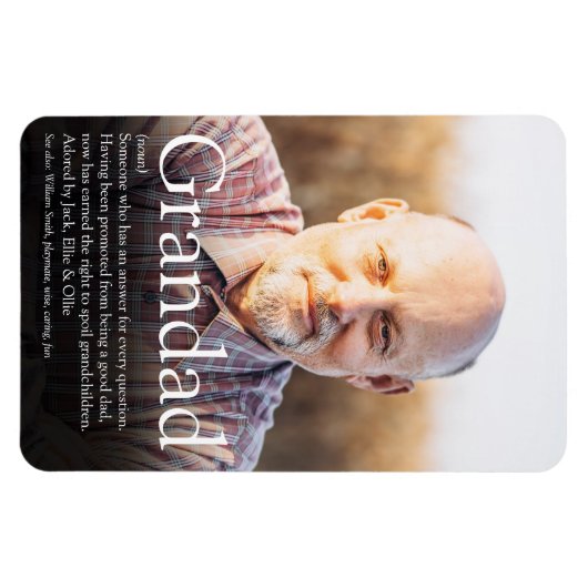 エバー最高のおじいちゃんおじいちゃんパパの定義写真 マグネット (横)