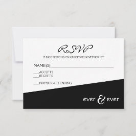 エバー＆エバー ブラック アングル - RSVP カード