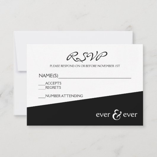 エバー＆エバー ブラック アングル - RSVP カード (正面)