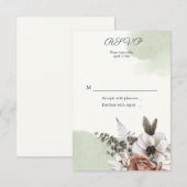 エバー ラスティング ラブ フローラル セージ 出欠カード (正面/裏面)