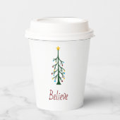 エバ信じモダンーグリーンツリークリスマスパーティー 紙コップ (正面)