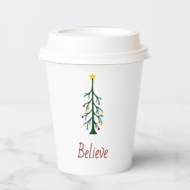 エバ信じモダンーグリーンツリークリスマスパーティー 紙コップ
