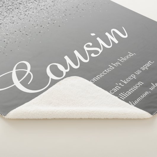 エバ最高のイスのいとこの定義シルバーグリッター シェルパブランケット (3/4)