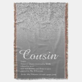 エバ最高のイスのいとこの定義シルバーグリッター スローブランケット (正面縦)