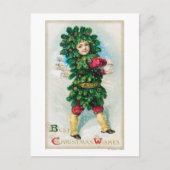エバ最高のグリーンコートの人にクリスマスの願い シーズンポストカード (正面)