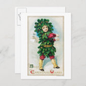エバ最高のグリーンコートの人にクリスマスの願い シーズンポストカード (正面/裏面)