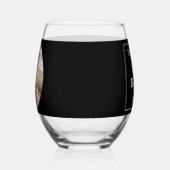 エバ最高のドッグパパカスタムペットの写真と名前 ステムなしワイングラス (左)