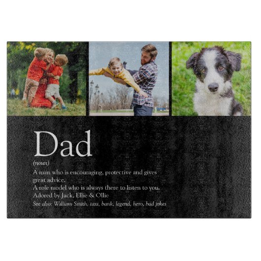 エバ最高のパパ父定義フォトブラック カッティングボード (正面)