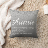 エバ最高のーおばさん叔母の定義シルバーグリッター クッション (ブランケット)