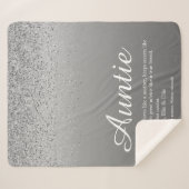 エバ最高のーおばさん叔母の定義シルバーグリッター シェルパブランケット (正面(横))