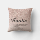 エバ最高のーおばさん叔母の定義バラ金ゴールドグリッター クッション (裏面)